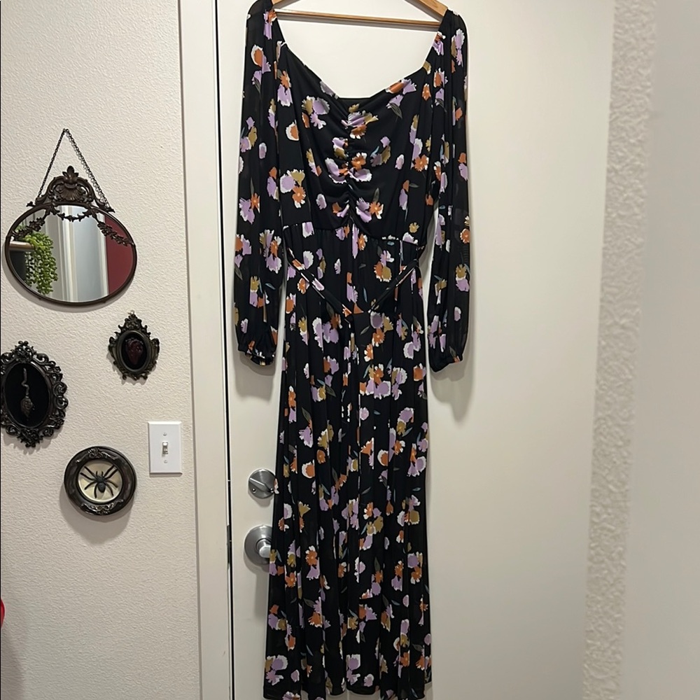 Floral Black Dress